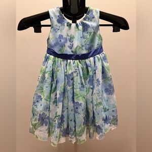 Floral Blue & Green Kids Dress - Gymboree